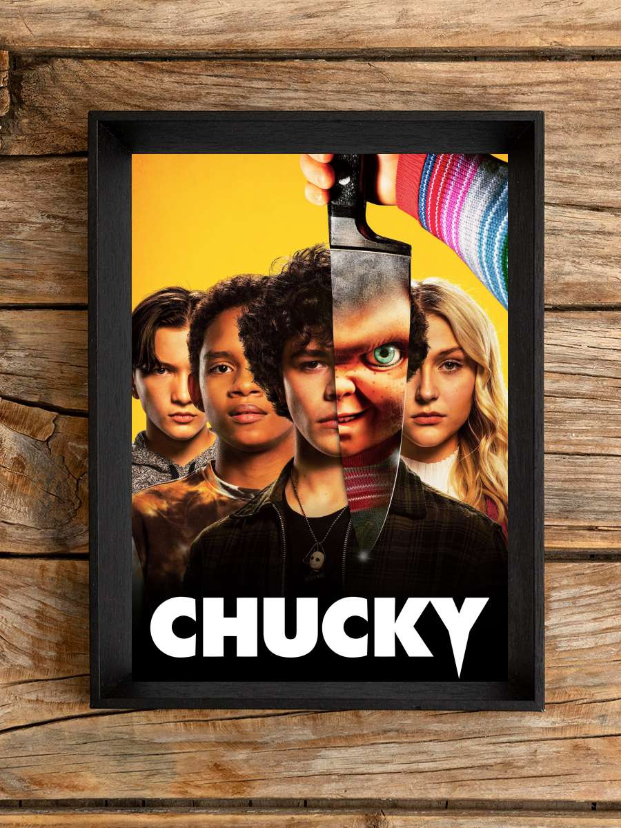 Chucky Dizi Tablo Siyah Çerçeveli Dizi Poster Duvar Tablo