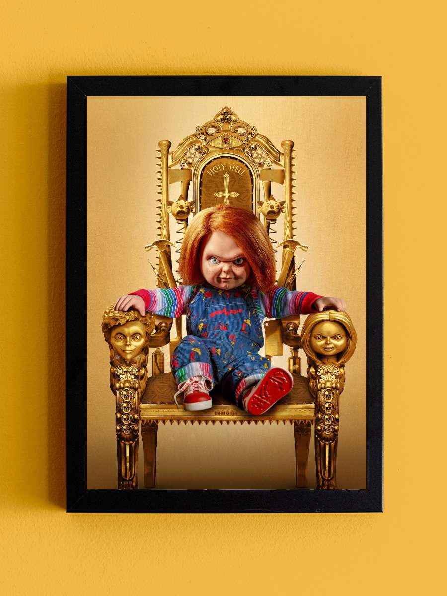 Chucky Dizi Tablo Siyah Çerçeveli Dizi Poster Duvar Tablo