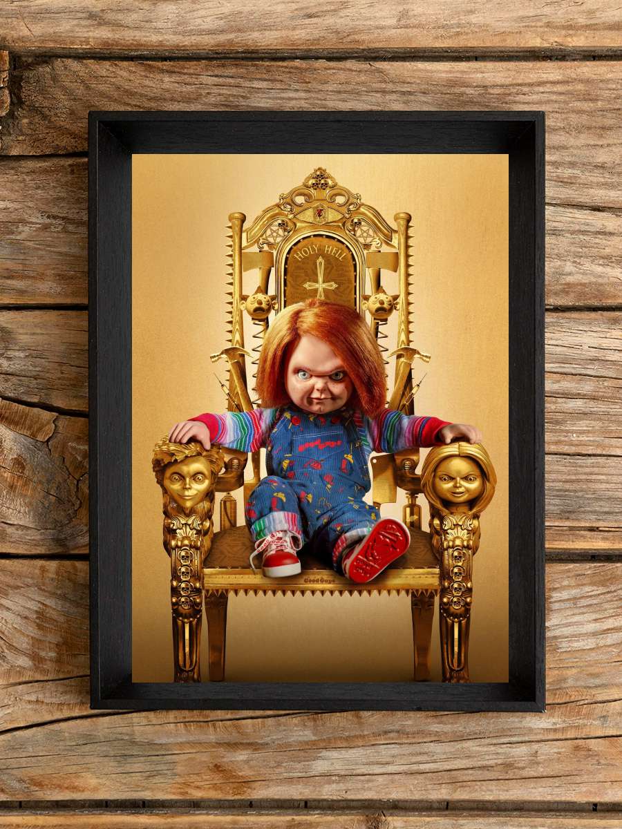 Chucky Dizi Tablo Siyah Çerçeveli Dizi Poster Duvar Tablo