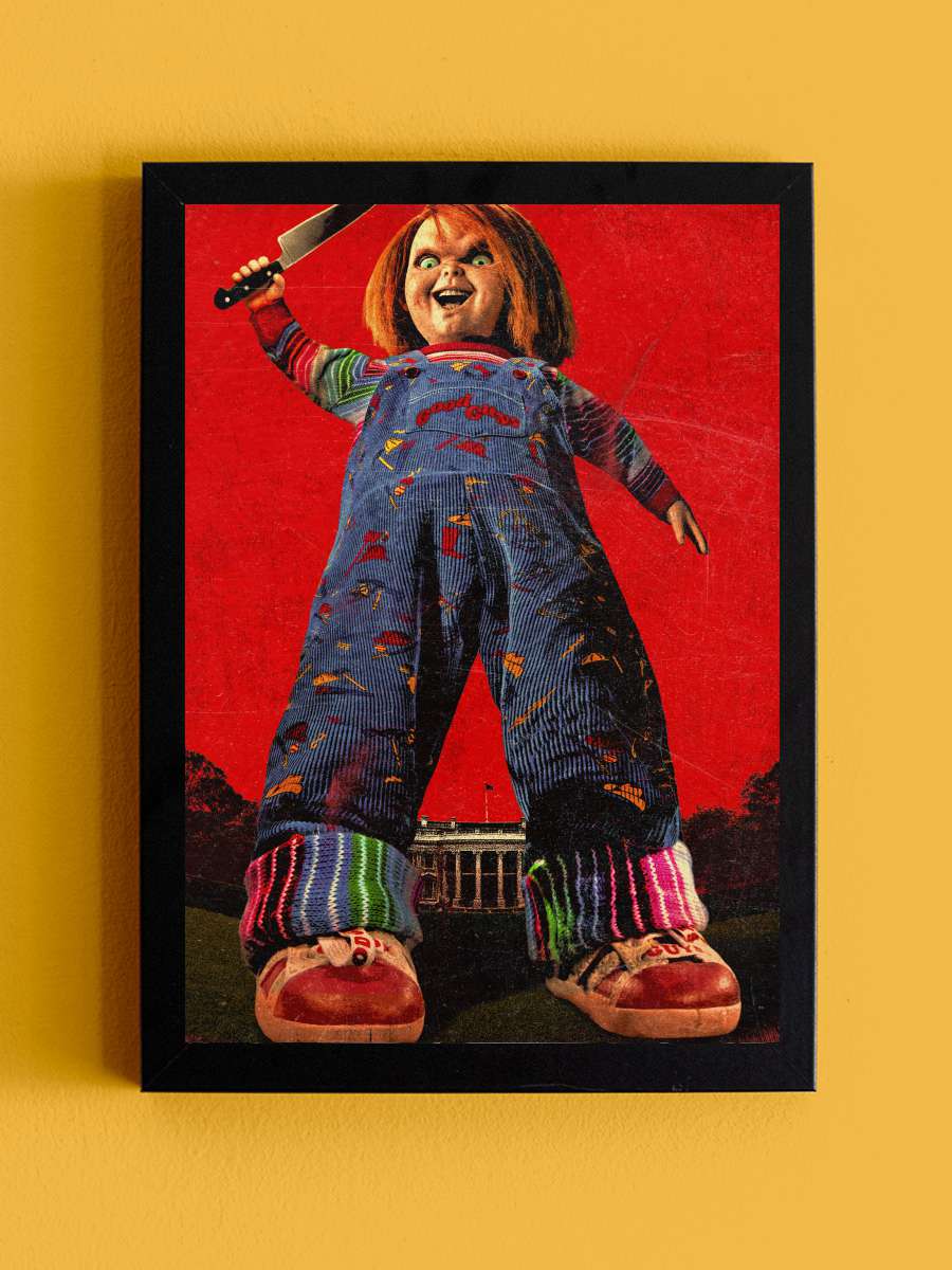 Chucky Dizi Tablo Siyah Çerçeveli Dizi Poster Duvar Tablo