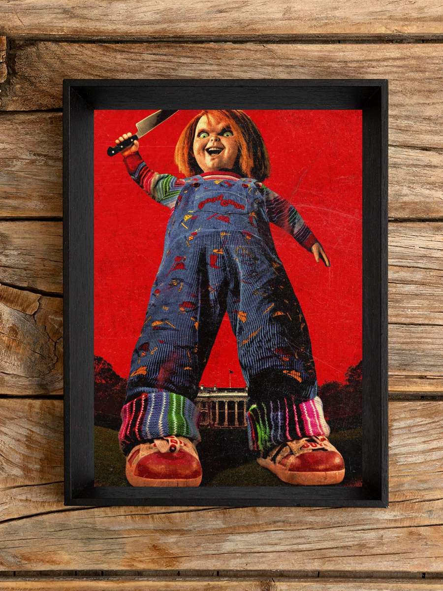 Chucky Dizi Tablo Siyah Çerçeveli Dizi Poster Duvar Tablo