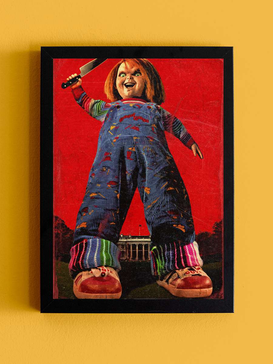 Chucky Dizi Tablo Siyah Çerçeveli Dizi Poster Duvar Tablo