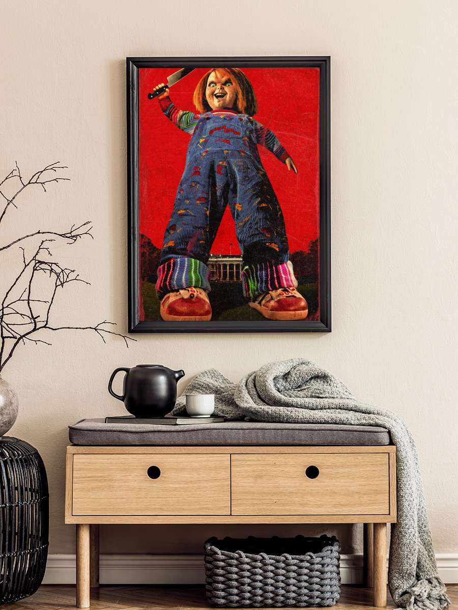 Chucky Dizi Tablo Siyah Çerçeveli Dizi Poster Duvar Tablo