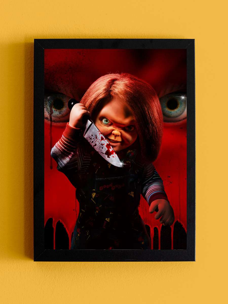 Chucky Dizi Tablo Siyah Çerçeveli Dizi Poster Duvar Tablo