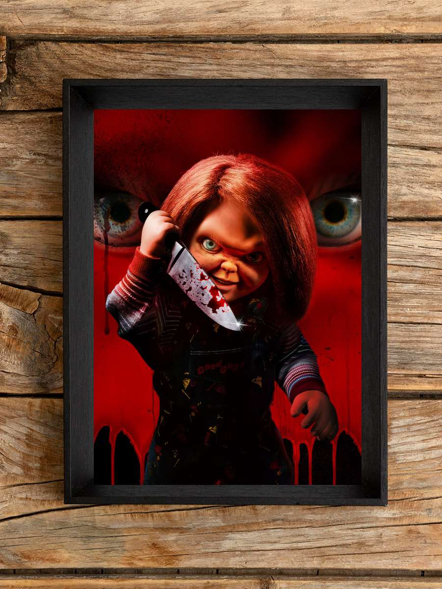 Chucky Dizi Tablo Siyah Çerçeveli Dizi Poster Duvar Tablo