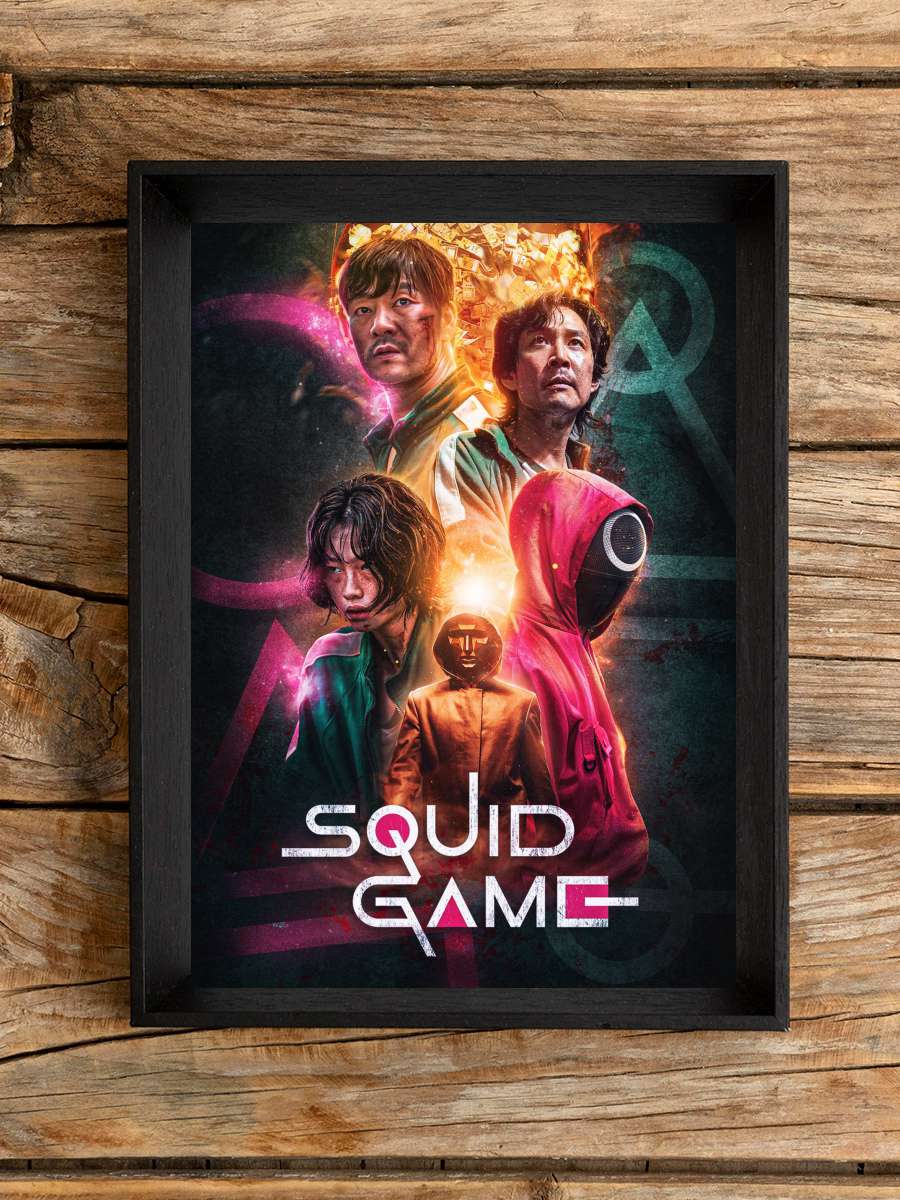 Squid Game - 오징어 게임 Dizi Tablo Siyah Çerçeveli Dizi Poster Duvar Tablo