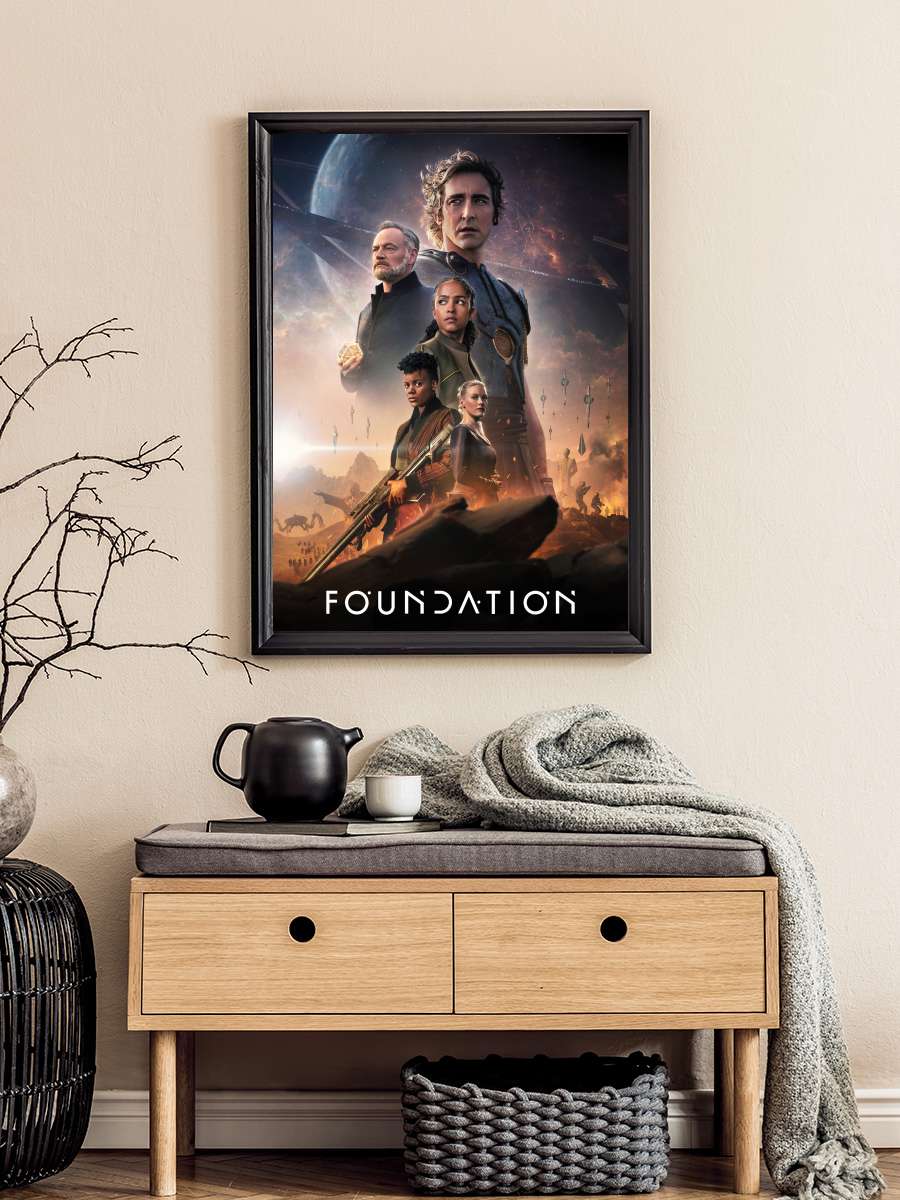 Foundation Dizi Tablo Siyah Çerçeveli Dizi Poster Duvar Tablo