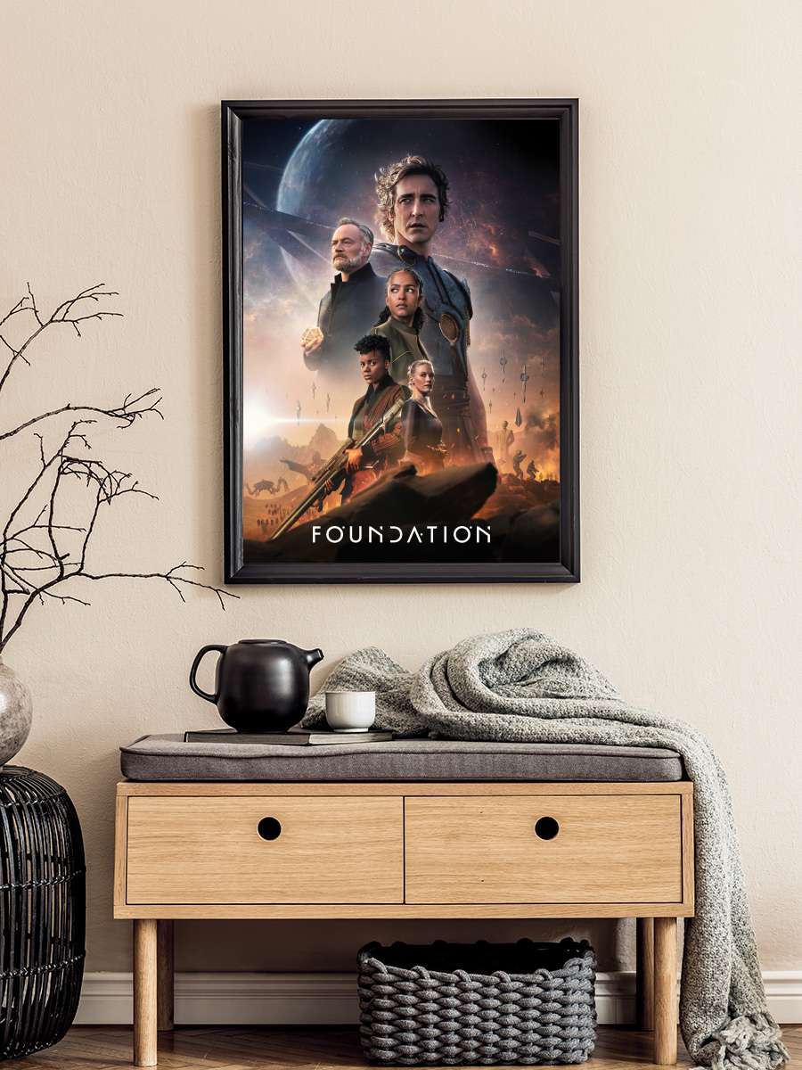 Foundation Dizi Tablo Siyah Çerçeveli Dizi Poster Duvar Tablo