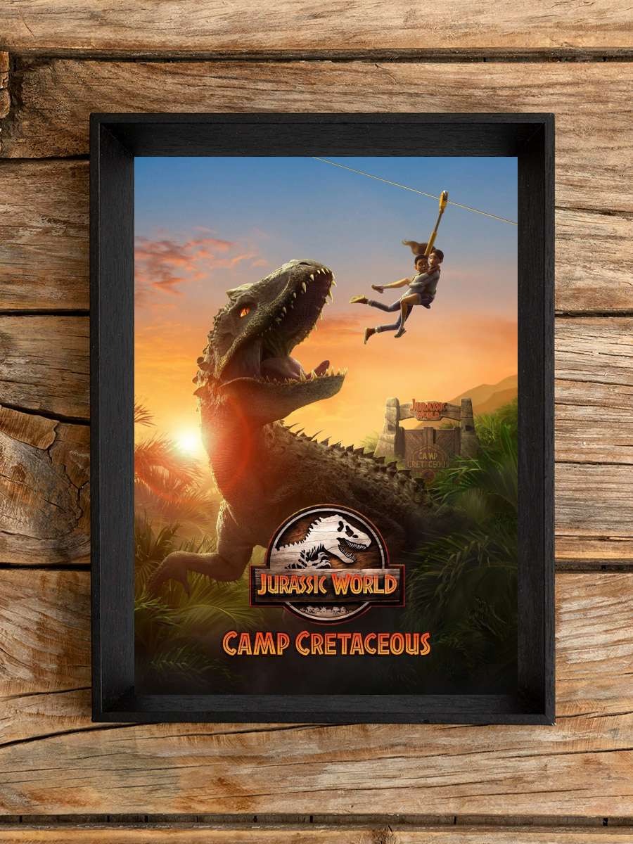 Jurassic World Kretase Kampı - Jurassic World Camp Cretaceous Dizi Tablo Siyah Çerçeveli Dizi Poster Duvar Tablo