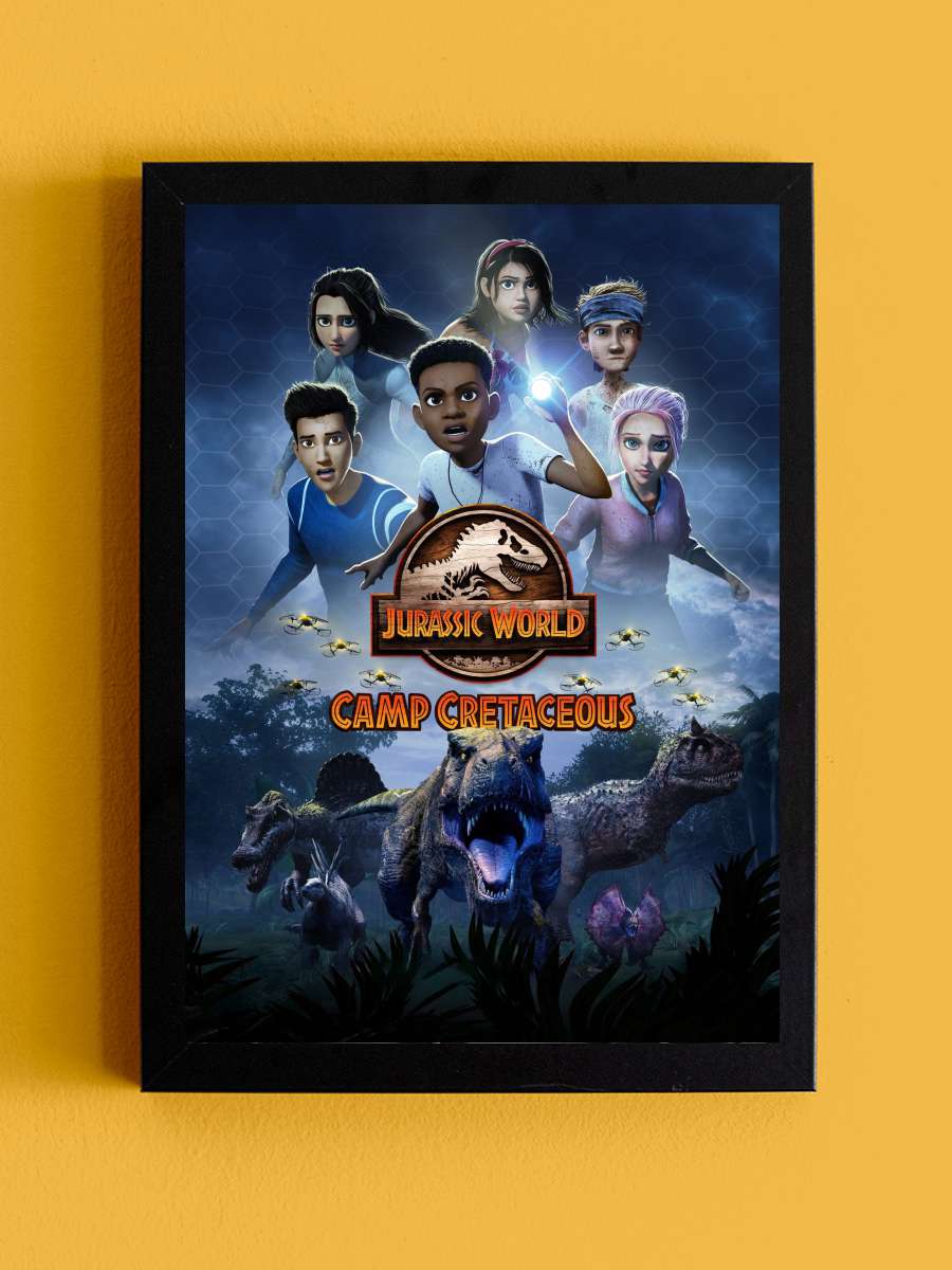 Jurassic World Kretase Kampı - Jurassic World Camp Cretaceous Dizi Tablo Siyah Çerçeveli Dizi Poster Duvar Tablo