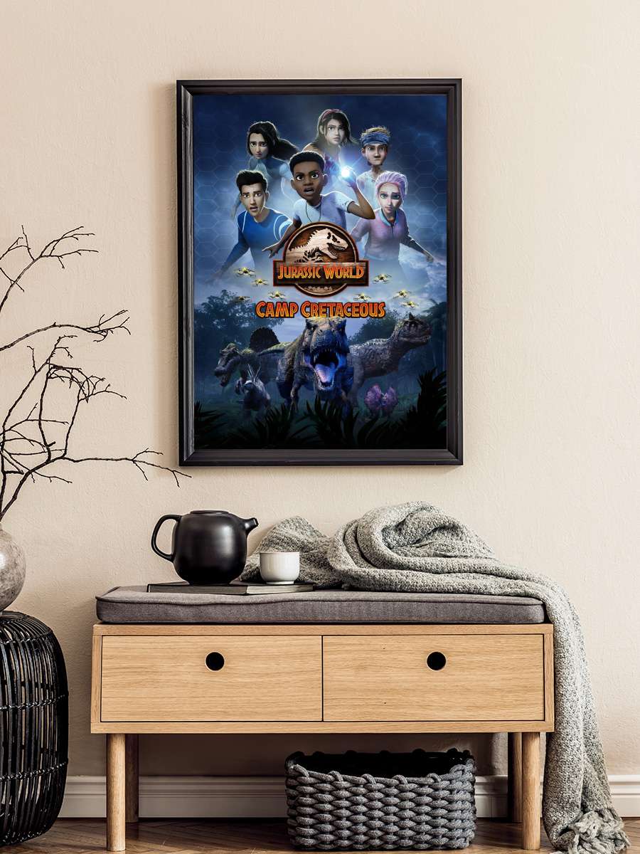 Jurassic World Kretase Kampı - Jurassic World Camp Cretaceous Dizi Tablo Siyah Çerçeveli Dizi Poster Duvar Tablo