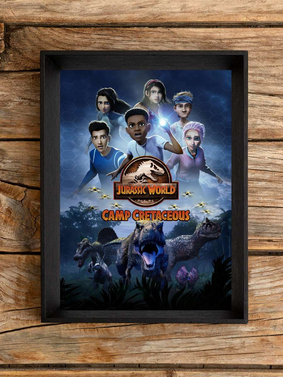 Jurassic World Kretase Kampı - Jurassic World Camp Cretaceous Dizi Tablo Siyah Çerçeveli Dizi Poster Duvar Tablo