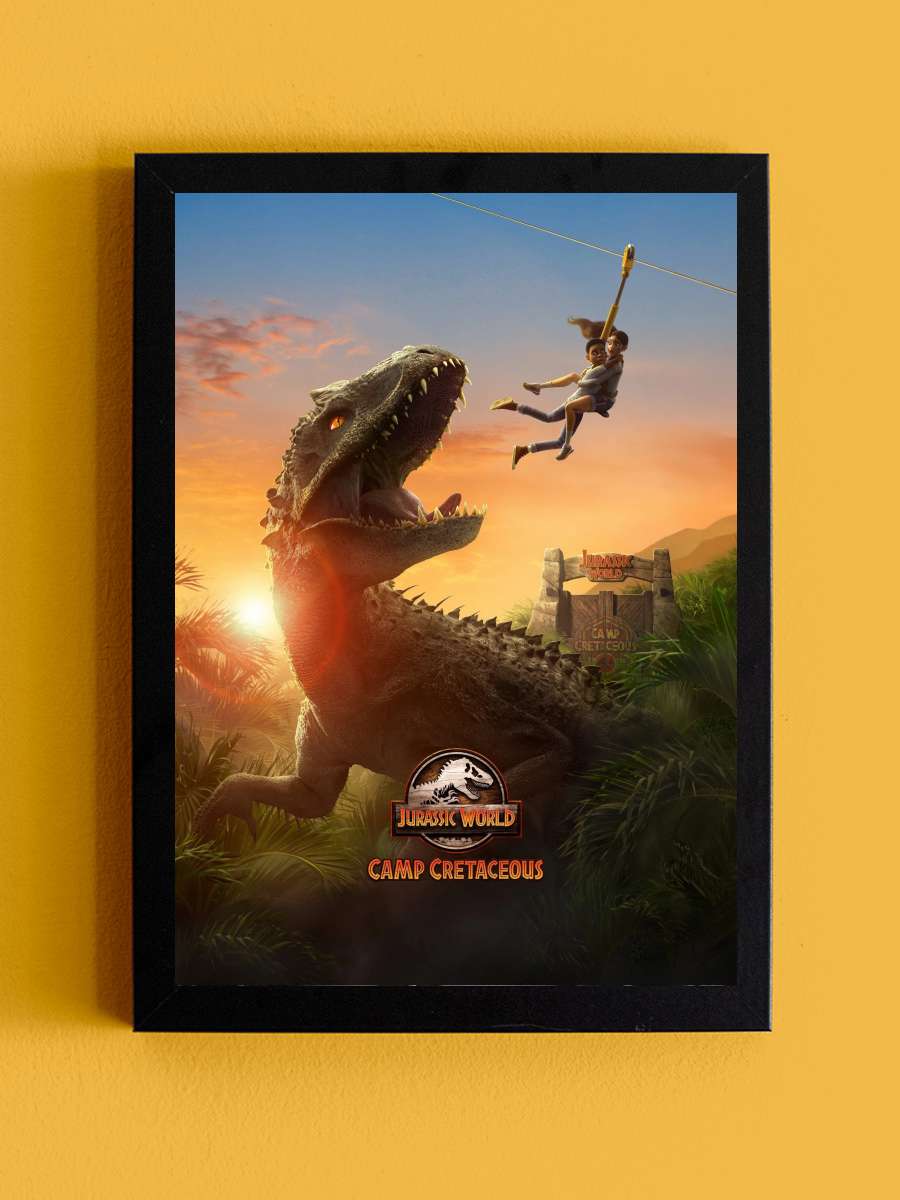 Jurassic World Kretase Kampı - Jurassic World Camp Cretaceous Dizi Tablo Siyah Çerçeveli Dizi Poster Duvar Tablo