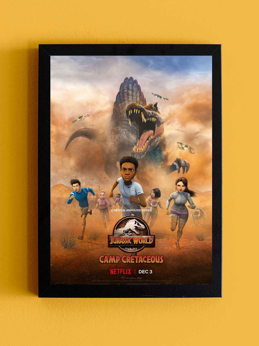 Jurassic World Kretase Kampı - Jurassic World Camp Cretaceous Dizi Tablo Siyah Çerçeveli Dizi Poster Duvar Tablo