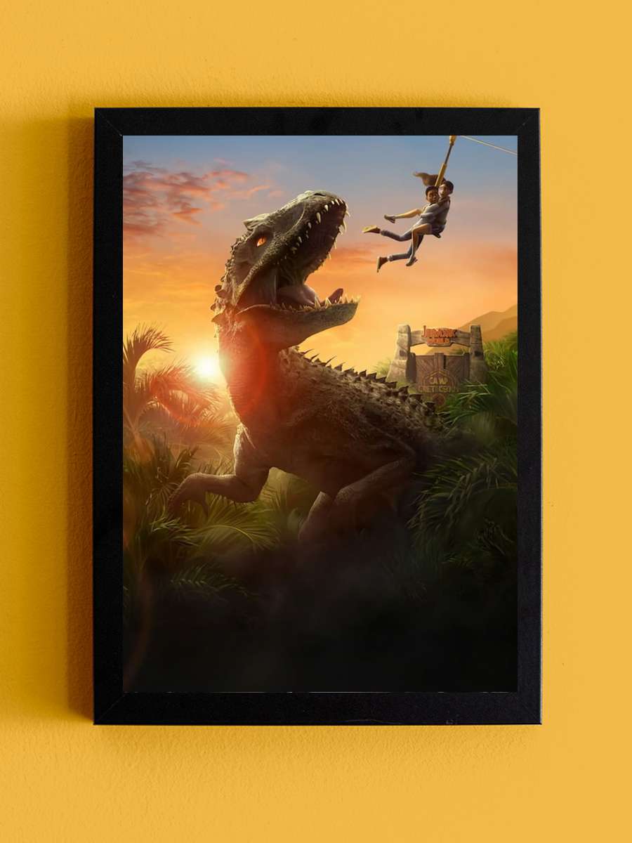 Jurassic World Kretase Kampı - Jurassic World Camp Cretaceous Dizi Tablo Siyah Çerçeveli Dizi Poster Duvar Tablo