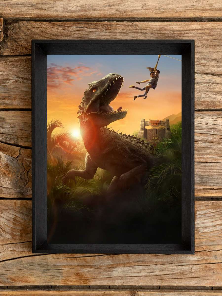 Jurassic World Kretase Kampı - Jurassic World Camp Cretaceous Dizi Tablo Siyah Çerçeveli Dizi Poster Duvar Tablo