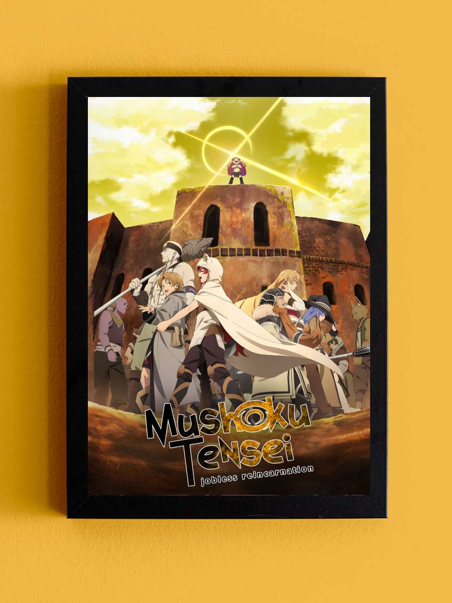 Mushoku Tensei: Isekai Ittara Honki Dasu - 無職転生 ～異世界行ったら本気だす～ Dizi Tablo Siyah Çerçeveli Dizi Poster Duvar Tablo