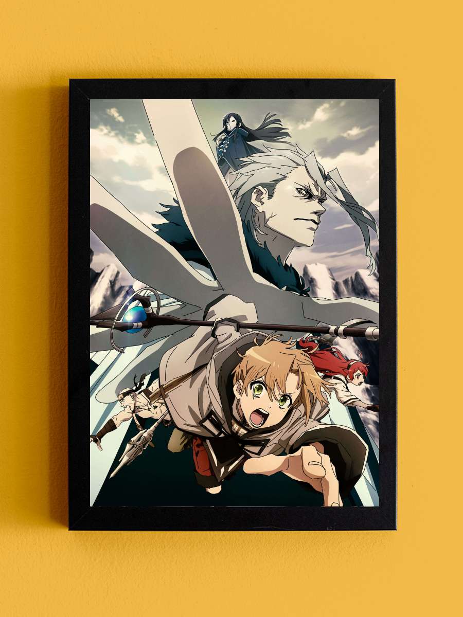 Mushoku Tensei: Isekai Ittara Honki Dasu - 無職転生 ～異世界行ったら本気だす～ Dizi Tablo Siyah Çerçeveli Dizi Poster Duvar Tablo