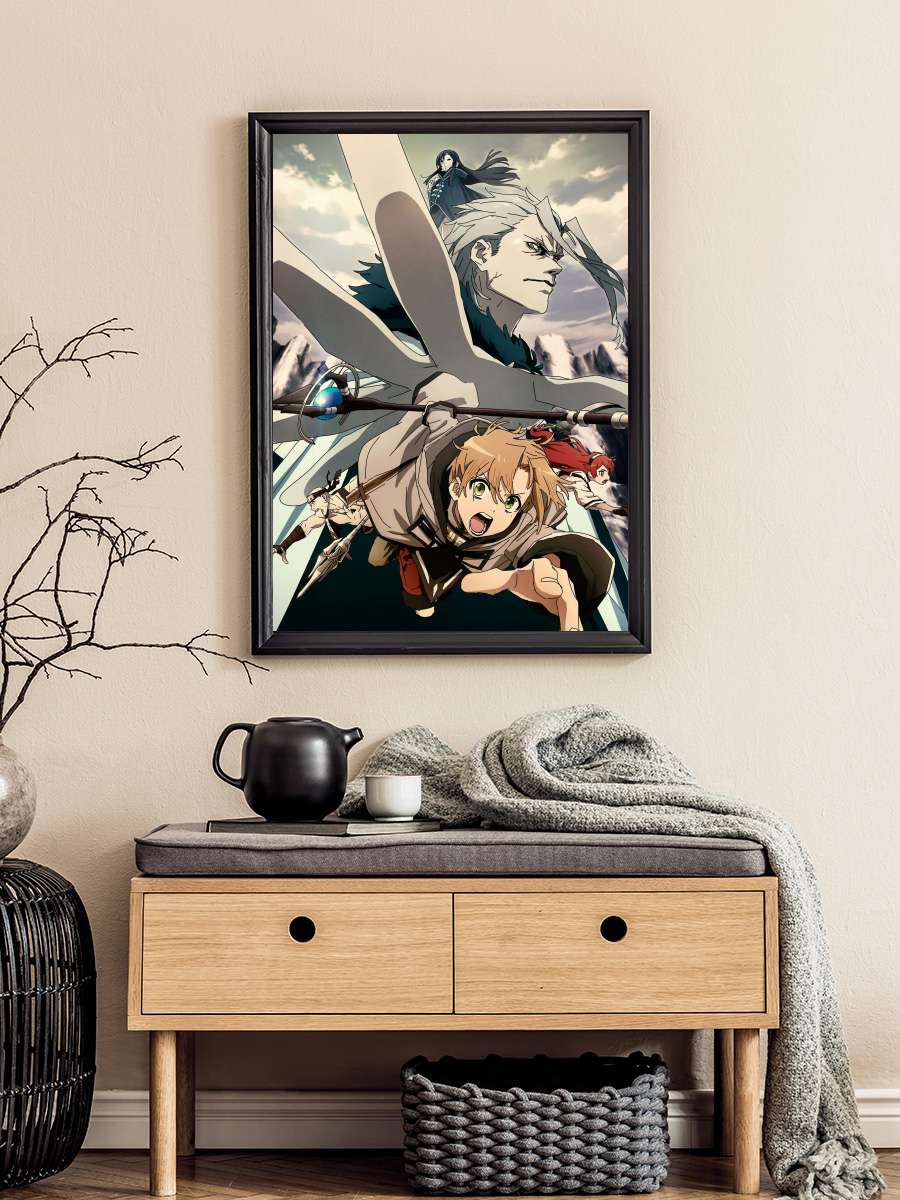 Mushoku Tensei: Isekai Ittara Honki Dasu - 無職転生 ～異世界行ったら本気だす～ Dizi Tablo Siyah Çerçeveli Dizi Poster Duvar Tablo