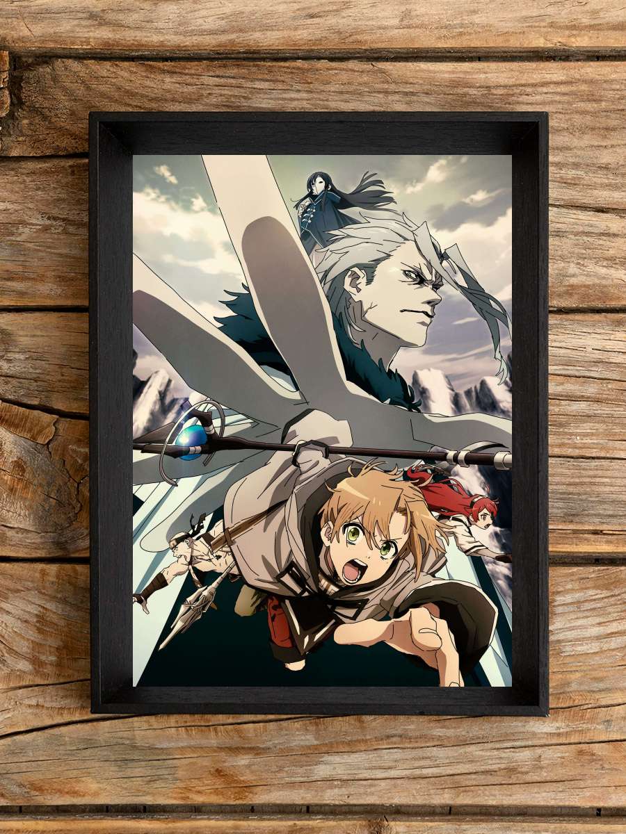 Mushoku Tensei: Isekai Ittara Honki Dasu - 無職転生 ～異世界行ったら本気だす～ Dizi Tablo Siyah Çerçeveli Dizi Poster Duvar Tablo