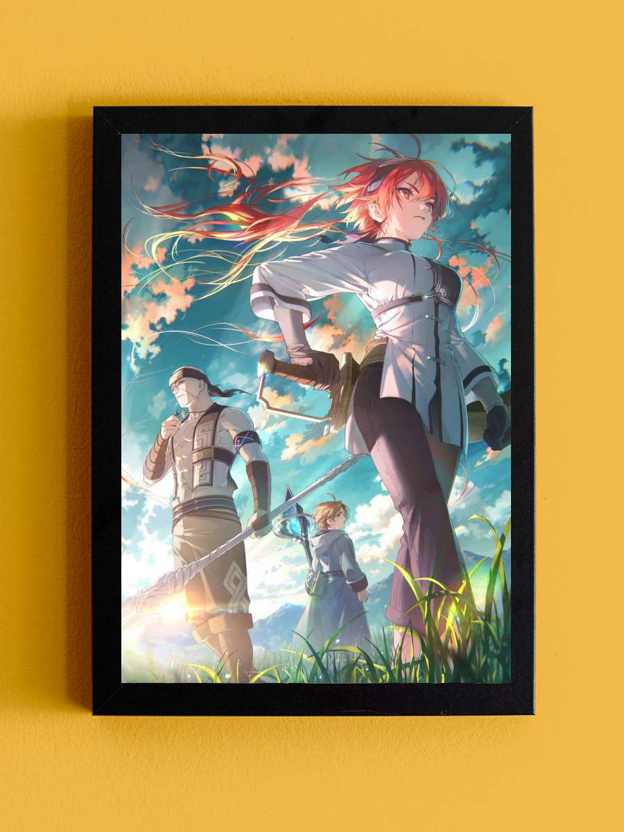 Mushoku Tensei: Isekai Ittara Honki Dasu - 無職転生 ～異世界行ったら本気だす～ Dizi Tablo Siyah Çerçeveli Dizi Poster Duvar Tablo