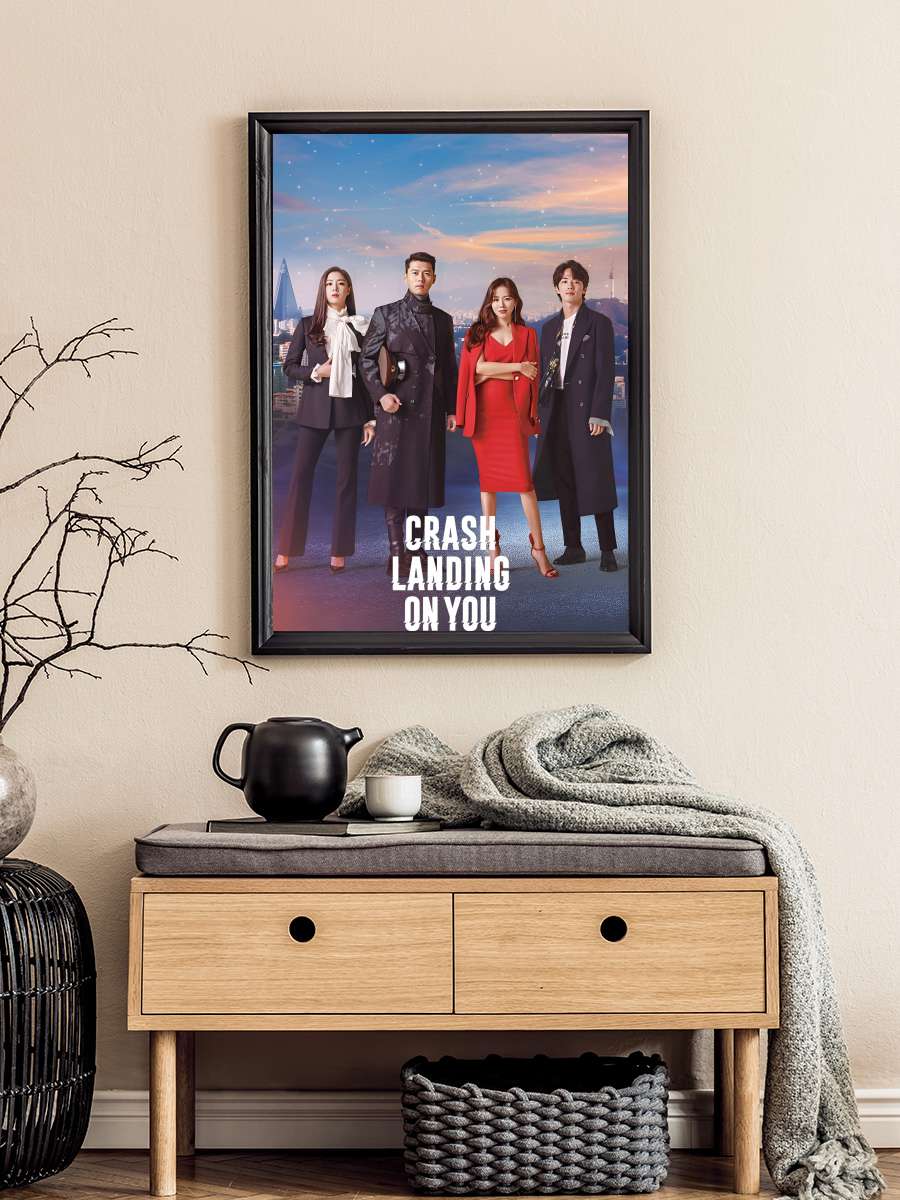 Crash Landing on You - 사랑의 불시착 Dizi Tablo Siyah Çerçeveli Dizi Poster Duvar Tablo