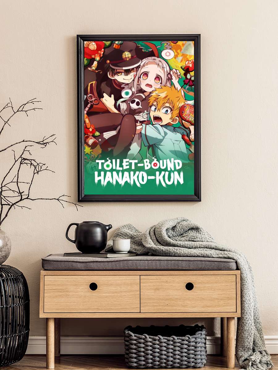 Jibaku Shounen Hanako-kun - 地縛少年花子くん Dizi Tablo Siyah Çerçeveli Dizi Poster Duvar Tablo