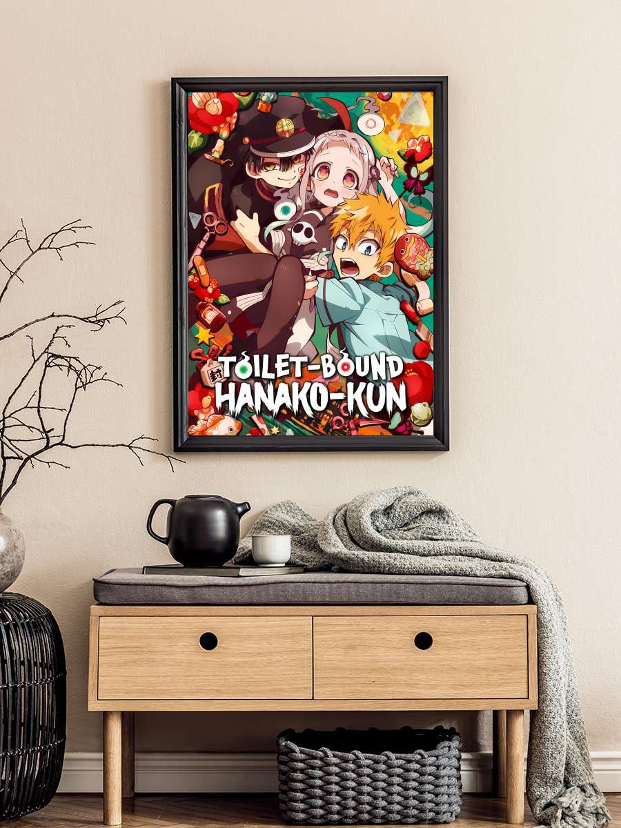 Jibaku Shounen Hanako-kun - 地縛少年花子くん Dizi Tablo Siyah Çerçeveli Dizi Poster Duvar Tablo