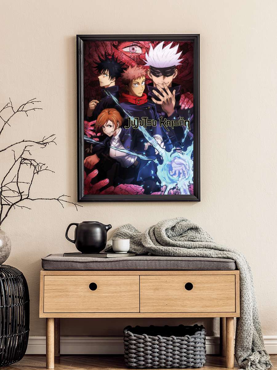 Jujutsu Kaisen - 呪術廻戦 Dizi Tablo Siyah Çerçeveli Dizi Poster Duvar Tablo