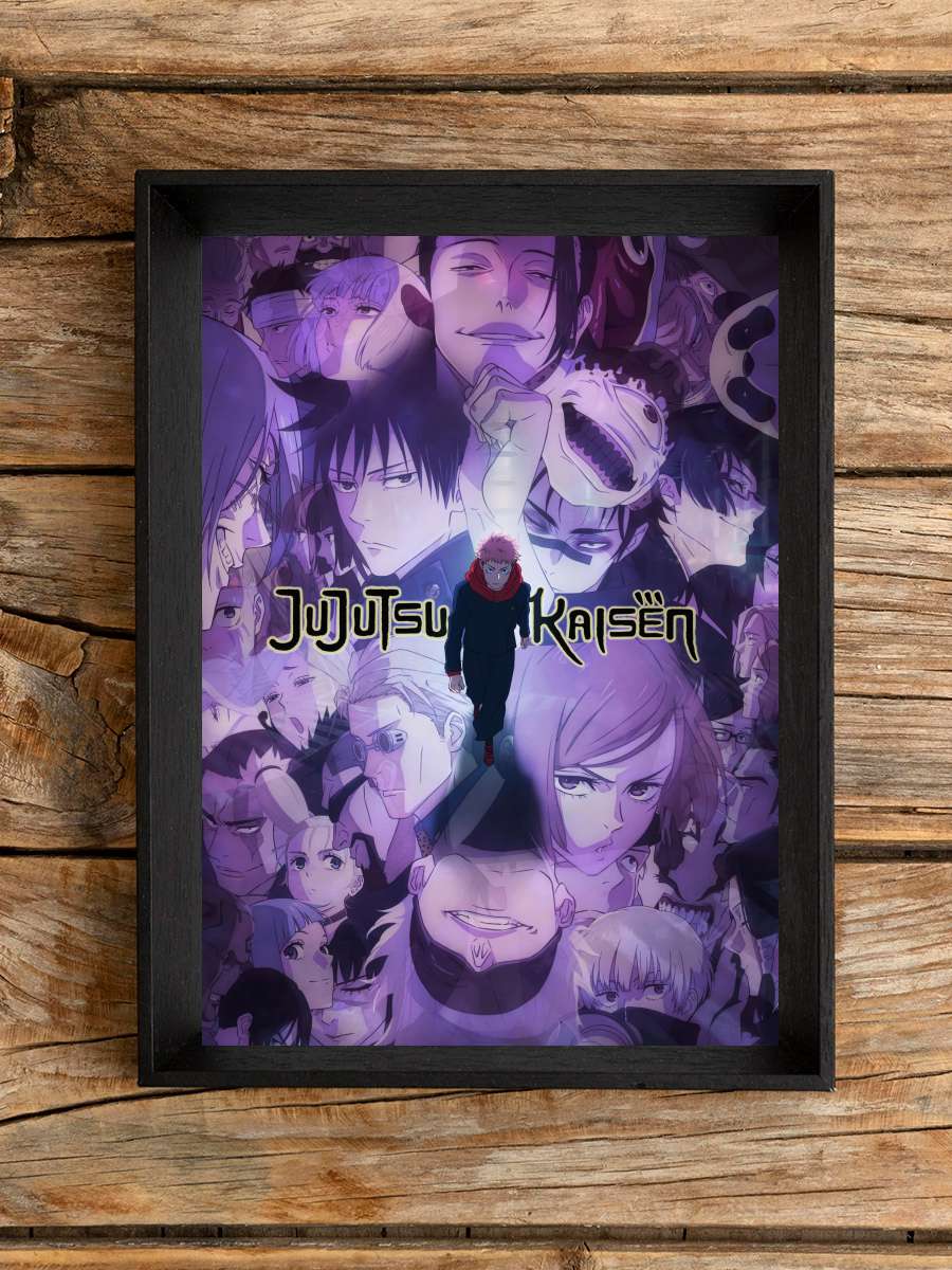 Jujutsu Kaisen - 呪術廻戦 Dizi Tablo Siyah Çerçeveli Dizi Poster Duvar Tablo