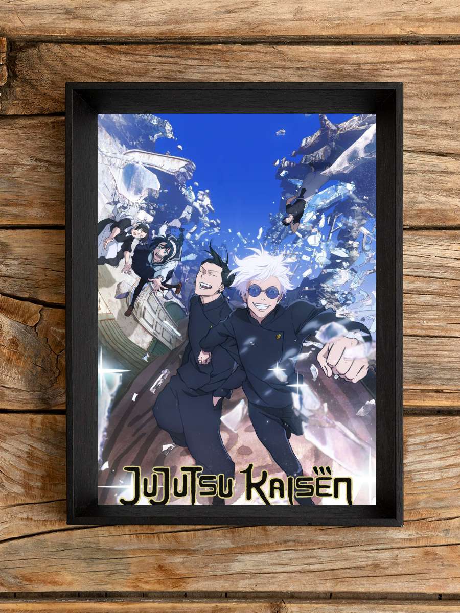 Jujutsu Kaisen - 呪術廻戦 Dizi Tablo Siyah Çerçeveli Dizi Poster Duvar Tablo