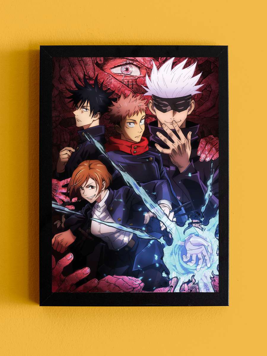 Jujutsu Kaisen - 呪術廻戦 Dizi Tablo Siyah Çerçeveli Dizi Poster Duvar Tablo