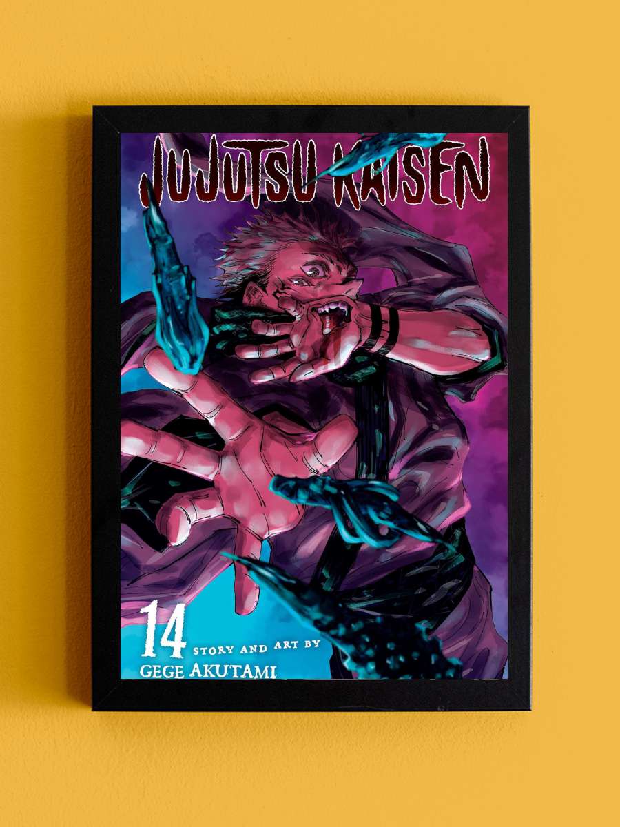 Jujutsu Kaisen - 呪術廻戦 Dizi Tablo Siyah Çerçeveli Dizi Poster Duvar Tablo