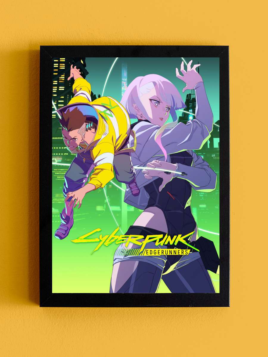 Cyberpunk: Edgerunners - サイバーパンク: エッジランナーズ Dizi Tablo Siyah Çerçeveli Dizi Poster Duvar Tablo