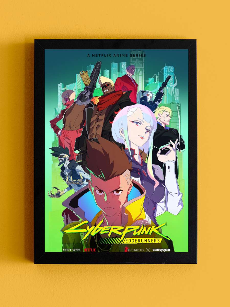 Cyberpunk: Edgerunners - サイバーパンク: エッジランナーズ Dizi Tablo Siyah Çerçeveli Dizi Poster Duvar Tablo