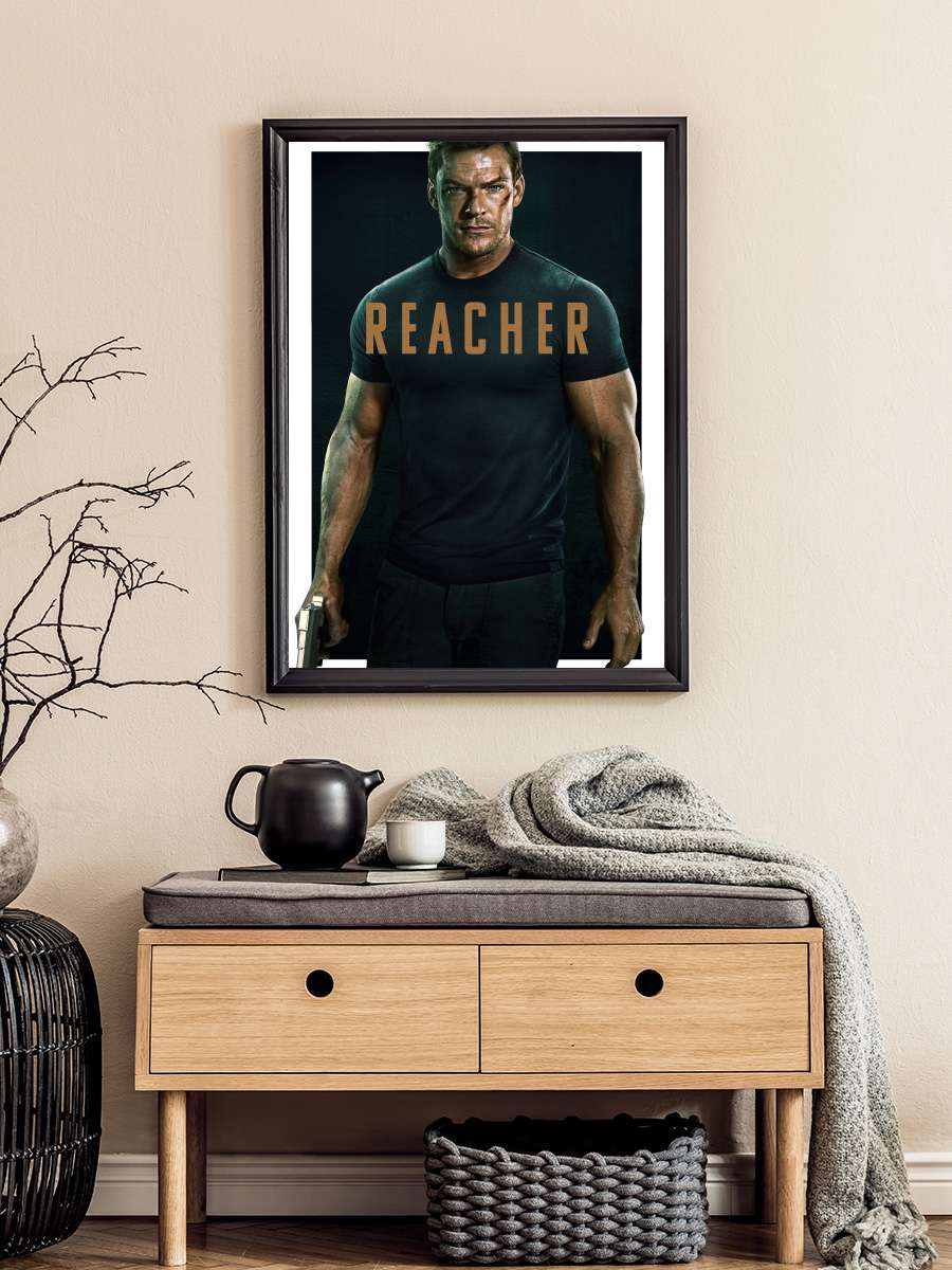 Reacher Dizi Tablo Siyah Çerçeveli Dizi Poster Duvar Tablo