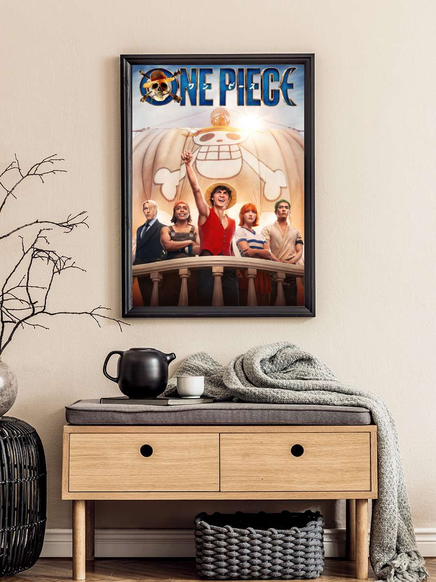 ONE PIECE Dizi Tablo Siyah Çerçeveli Dizi Poster Duvar Tablo