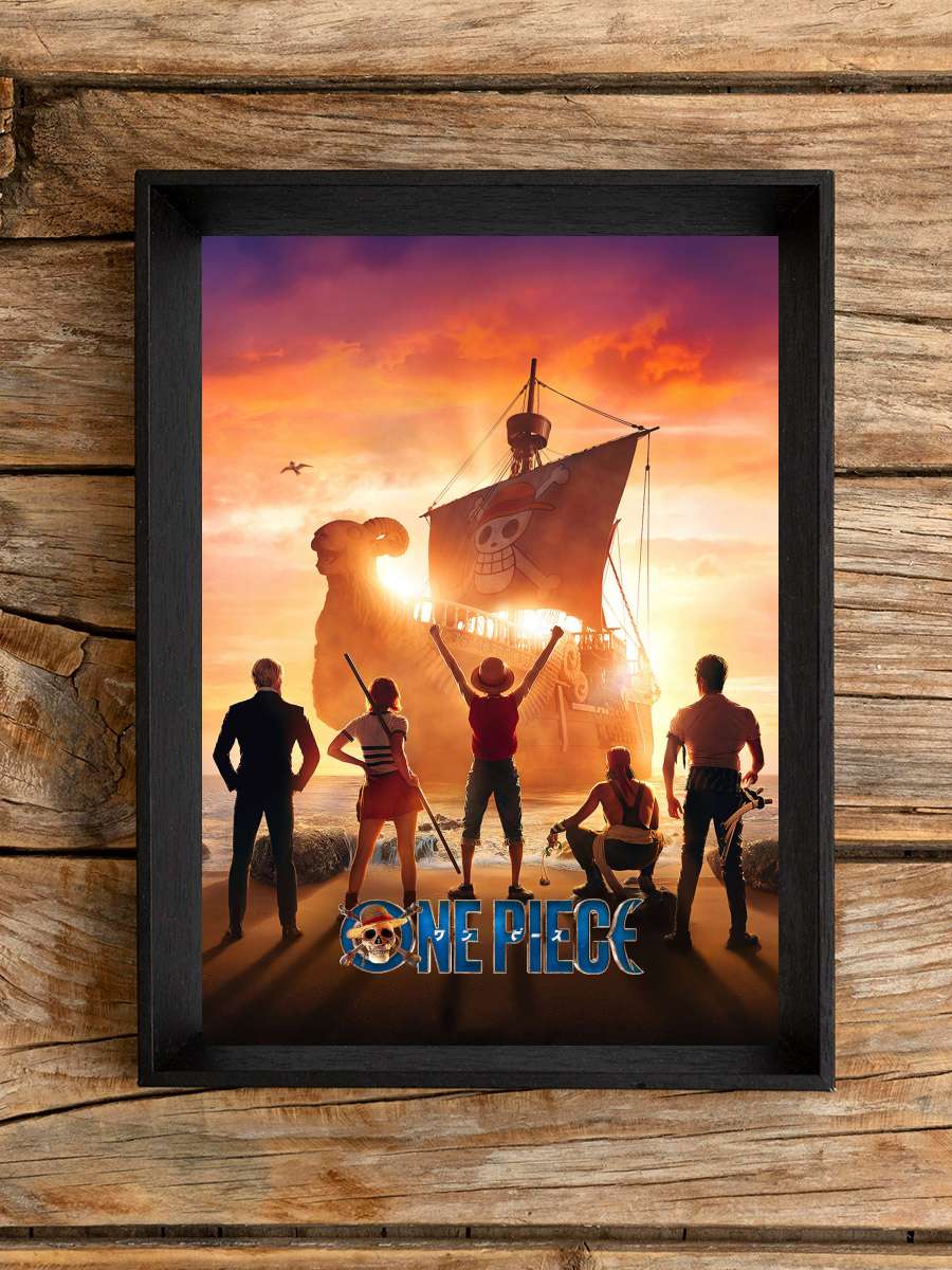 ONE PIECE Dizi Tablo Siyah Çerçeveli Dizi Poster Duvar Tablo