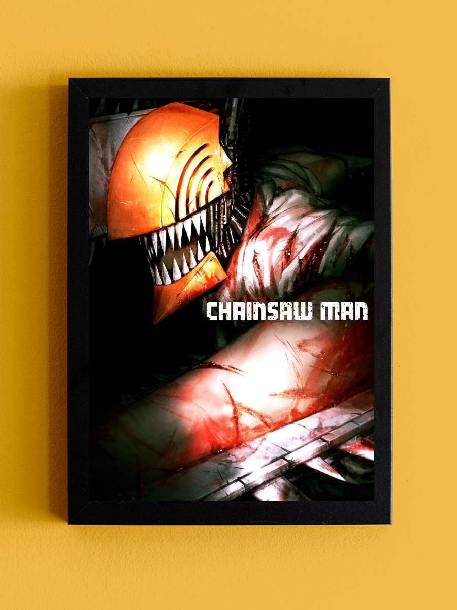 Chainsaw Man - チェンソーマン Dizi Tablo Siyah Çerçeveli Dizi Poster Duvar Tablo