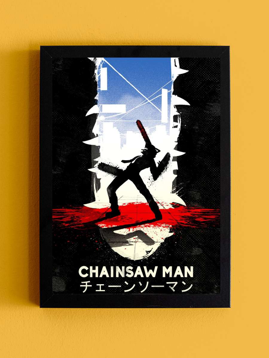 Chainsaw Man - チェンソーマン Dizi Tablo Siyah Çerçeveli Dizi Poster Duvar Tablo