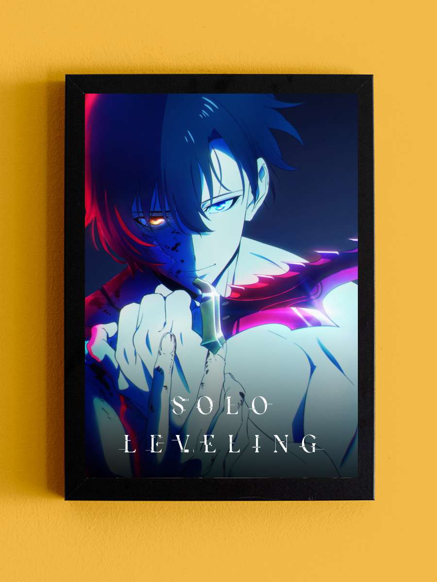 Solo Leveling - 俺だけレベルアップな件 Dizi Tablo Siyah Çerçeveli Dizi Poster Duvar Tablo