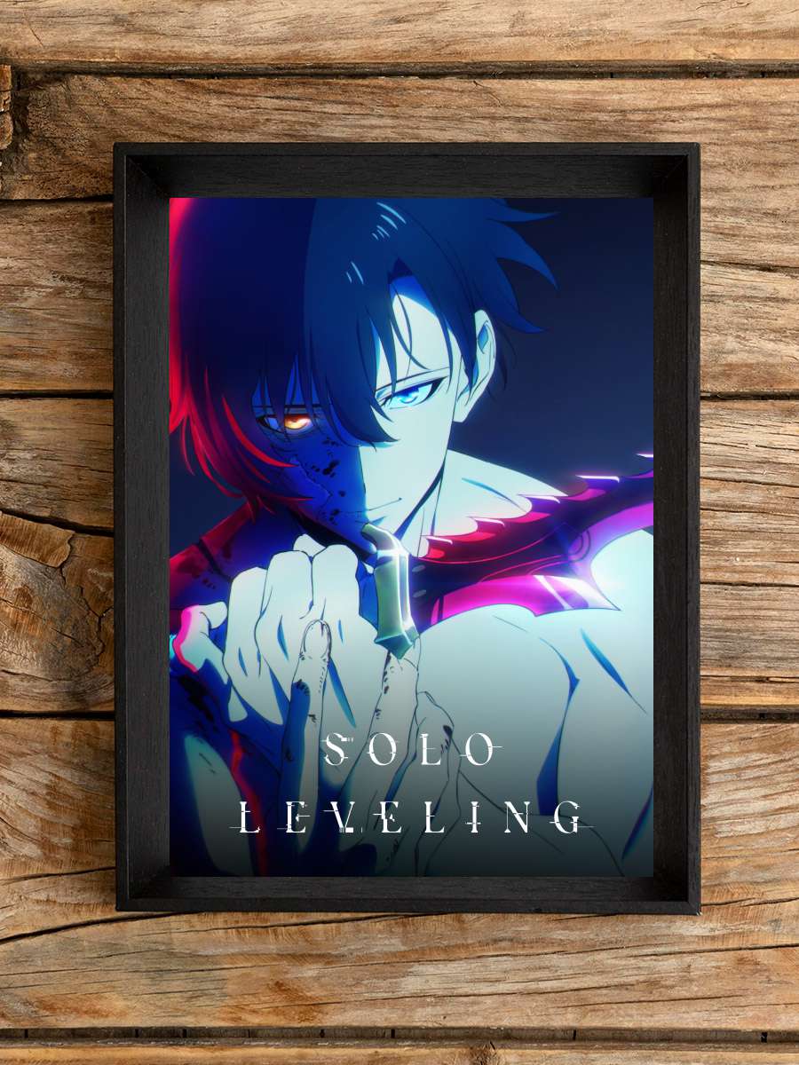 Solo Leveling - 俺だけレベルアップな件 Dizi Tablo Siyah Çerçeveli Dizi Poster Duvar Tablo