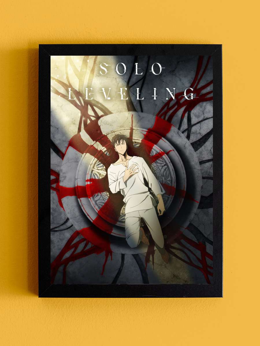 Solo Leveling - 俺だけレベルアップな件 Dizi Tablo Siyah Çerçeveli Dizi Poster Duvar Tablo