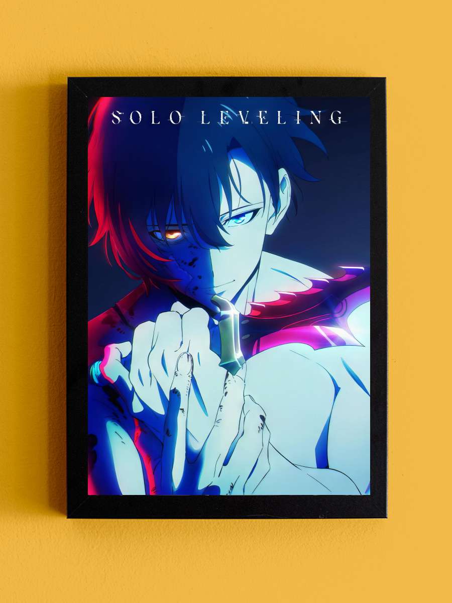 Solo Leveling - 俺だけレベルアップな件 Dizi Tablo Siyah Çerçeveli Dizi Poster Duvar Tablo