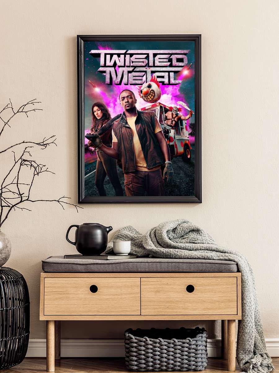 Twisted Metal Dizi Tablo Siyah Çerçeveli Dizi Poster Duvar Tablo