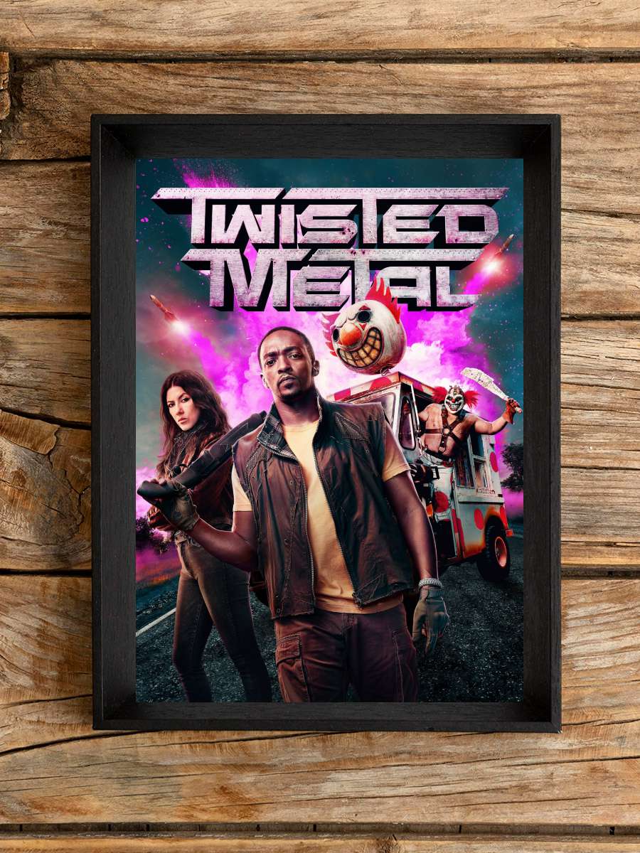 Twisted Metal Dizi Tablo Siyah Çerçeveli Dizi Poster Duvar Tablo