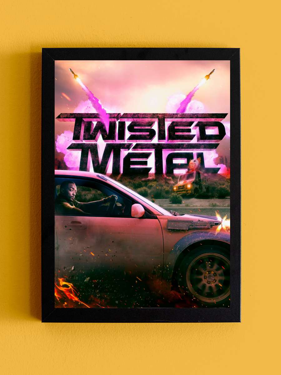 Twisted Metal Dizi Tablo Siyah Çerçeveli Dizi Poster Duvar Tablo