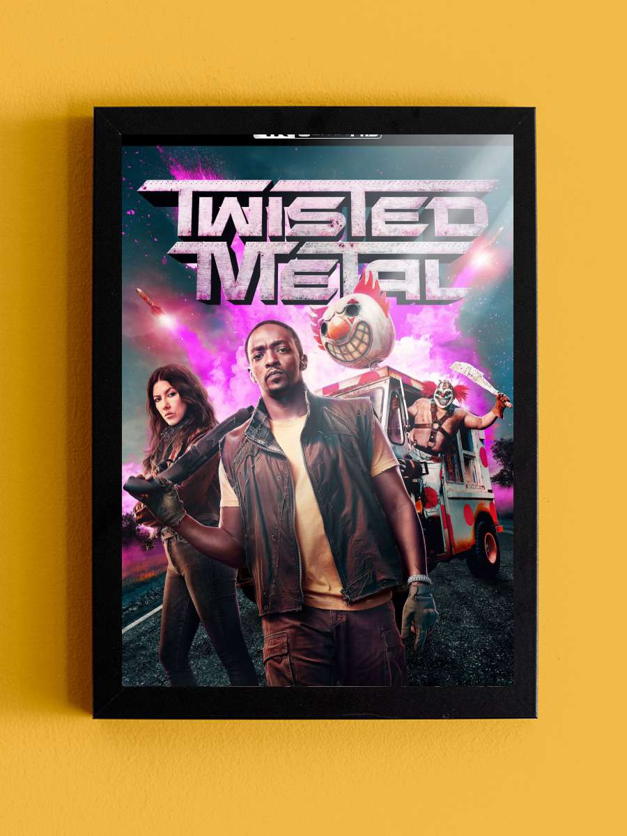 Twisted Metal Dizi Tablo Siyah Çerçeveli Dizi Poster Duvar Tablo