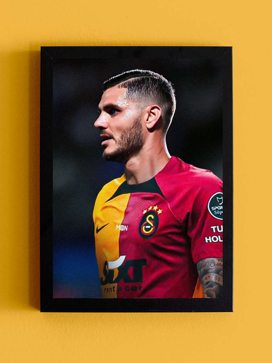 Mauro Icardi Futbol Tablo Siyah Çerçeveli icardi Poster Duvar Tablo