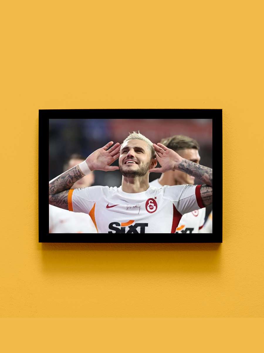 Mauro Icardi Futbol Tablo Siyah Çerçeveli icardi Poster Duvar Tablo